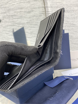 CD Black Dior Oblique Jacquard Wallet