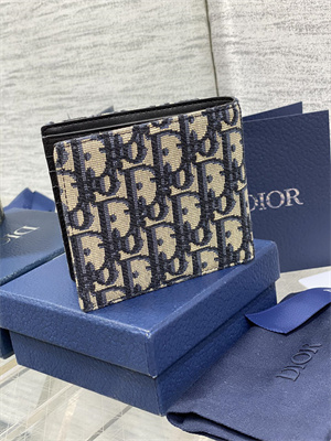 CD Blue Dior Oblique Jacquard Wallet
