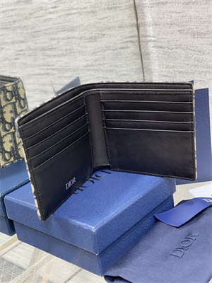 CD Blue Dior Oblique Jacquard Wallet