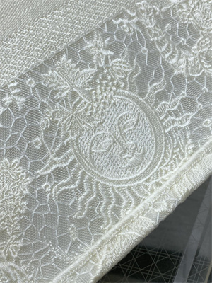 CD Medium Book Tote White Toile de Jouy Soleil Macram?? Embroidery