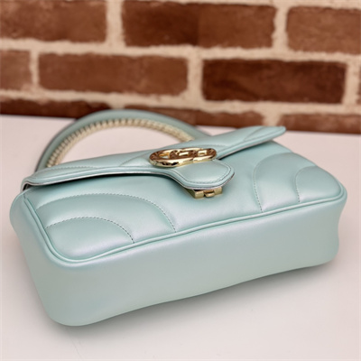 Gucci GG MARMONT Medium Shoulder Bag Lt Blue iridescent 443497