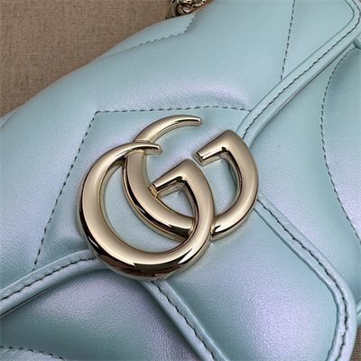 Gucci GG MARMONT Small  Shoulder Bag Lt Blue iridescent 446744