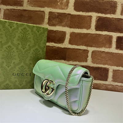 Gucci GG MARMONT  MINI BAG Lt Green iridescent 476433