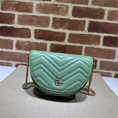 Gucci GG MARMONT MATELASS?? CHAIN MINI BAG Green 746431
