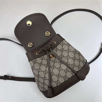 Gucci OPHIDIA MINI BACKPACK Beige and ebony GG Supreme canvas 795221