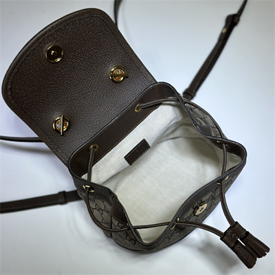 Gucci OPHIDIA MINI BACKPACK Beige and ebony GG Supreme canvas 795221