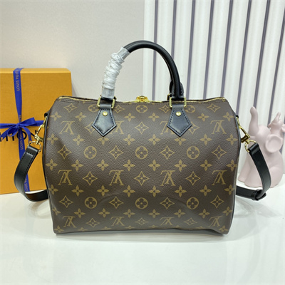 L.V Speedy Bandoulière 30 Monogram Canvas Black Strap M41112