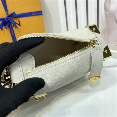 LV Side Trunk PM Bag Grained Calfskin White M23915