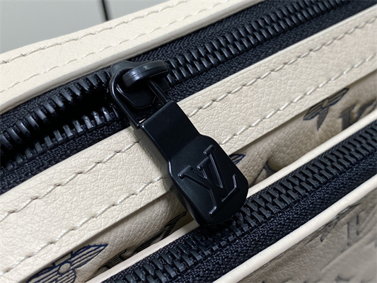 L.V Trio Messenger Monogram Shadow Calfskin Leather White/Navy Blue