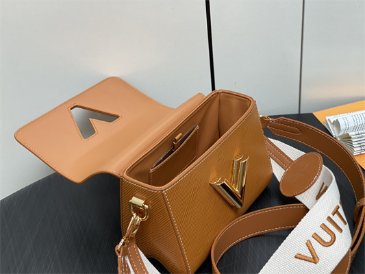 L.V Twist PM Bag With Strap EPI Leather Cognac M24758
