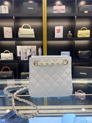 Cha.nel BUCKET BAG Grained Calfskin Gold-Tone Metal White AS3176