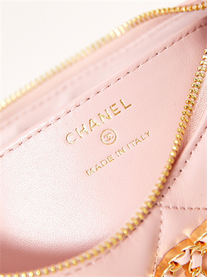 CHANEL 19 CLUTCH WITH CHAIN Shiny Lambskin, Gold-Tone, Silver-Tone & Ruthenium-Finish Metal Pink AP3763