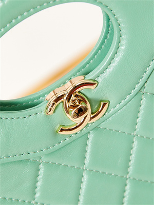 Chanel 31 Mini Shopping Bag  Lambskin & Gold-Tone Metal Green AS4133