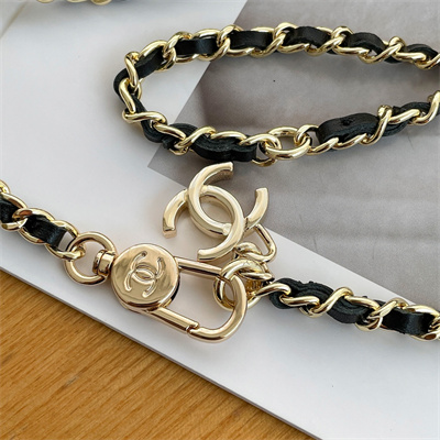 Chanel Belt bag With Chain Lambskin Gold Tone Metal Black Color A81081