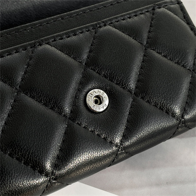 Chanel Belt bag With Chain Lambskin Silver Tone Metal Black Color A81081