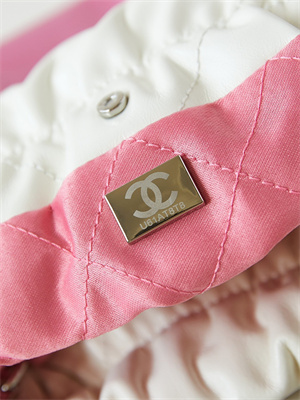 Cha.nel 22 Mini Handbag Shiny Calfskin Gradient White/Pink AS3980