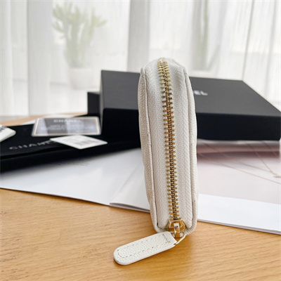 Chanel Long Zippy Wallet Grained Calfskin White AP3397