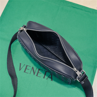 BV Small Intrecciato Camera Bag Calfskin Navy