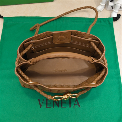 BV Small Andiamo Top handle bag Lambskin Leather Cognac