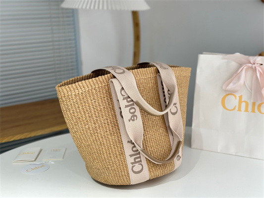 Chloe Large Woody Tote Bag In Nature Fibers