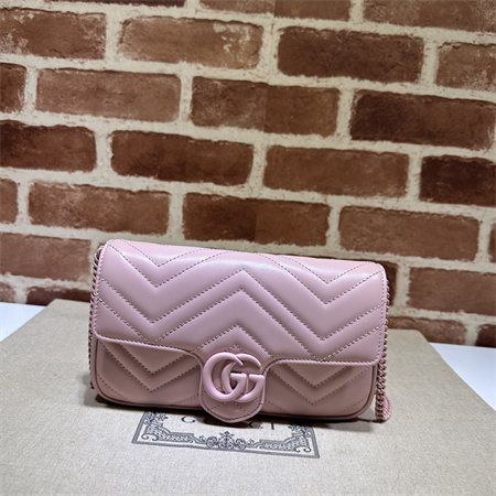 Gucci GG MARMONT Mini Bag With Card Case Pink/White 751526
