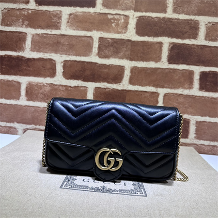 Gucci GG MARMONT Mini Bag With Card Case Black/White 751526