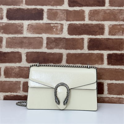 Gu.cci Dionysus Small Shoulder Bag White Patent Leather 795005