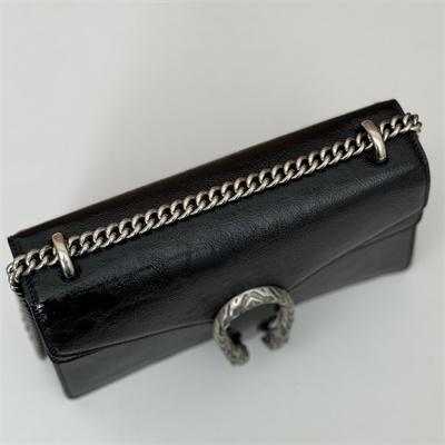Gu.cci Dionysus Small Shoulder Bag Black Patent Leather 795005