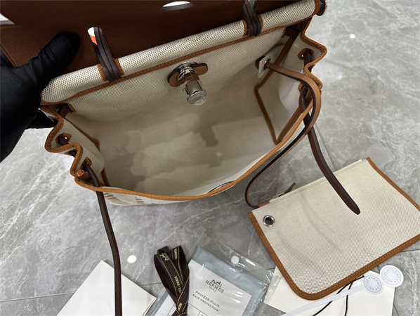 Her.mes Herbag 31 Canvas and Calfskin With Printing