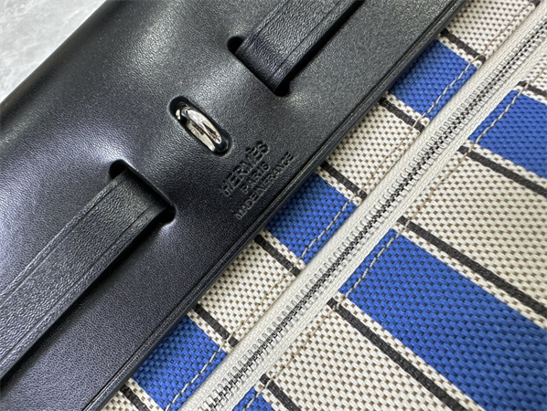 Her.mes Herbag 31 Canvas and Calfskin With Stripe Printing