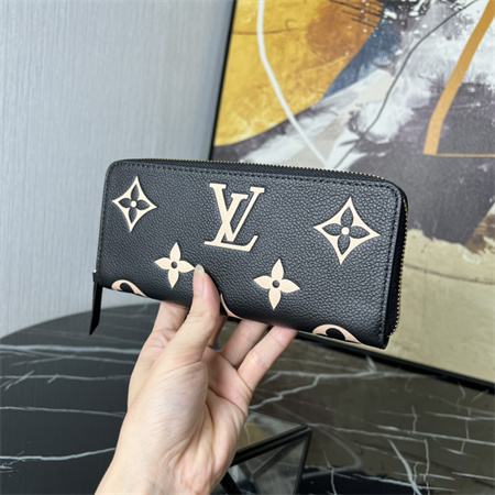 LV  Clémence Wallet Monogram Empreinte Leather Black/Beige