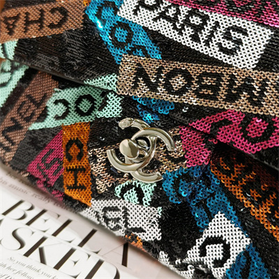 Chanel Mini Classic Flap Bag Rainbown Sequin Evening Bag