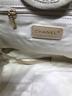 Chanel Deauville Large Shopping Bag Mixed Fibers Gold Tone Metal  A66941