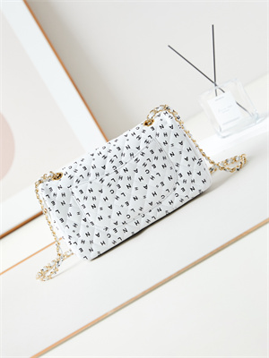 Chanel Medium Classic Handbag White Calfskin With Black Letters AS1112