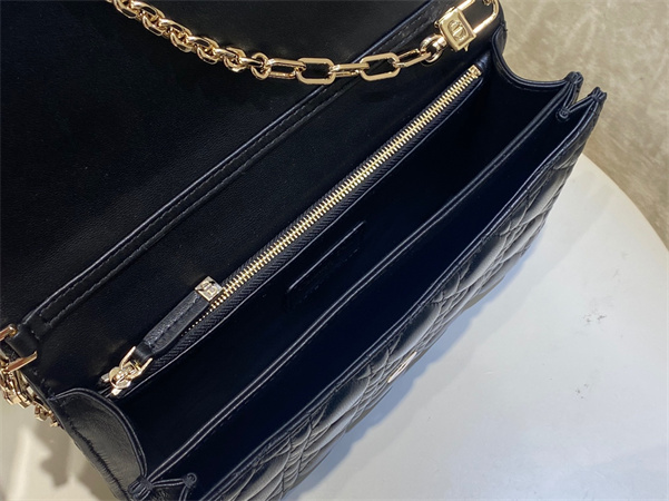 CD Miss Dior Top Handle Bag Cannage Lambskin Black