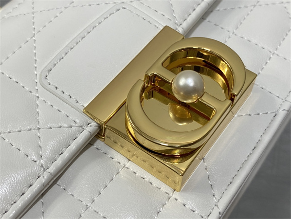 CD Mini Dior Ange Bag Latte Macrocannage Calfskin