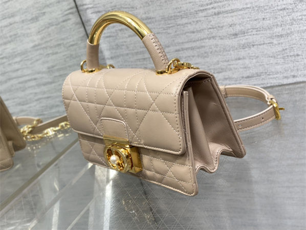 CD Mini Dior Ange Bag Pink Macrocannage Calfskin