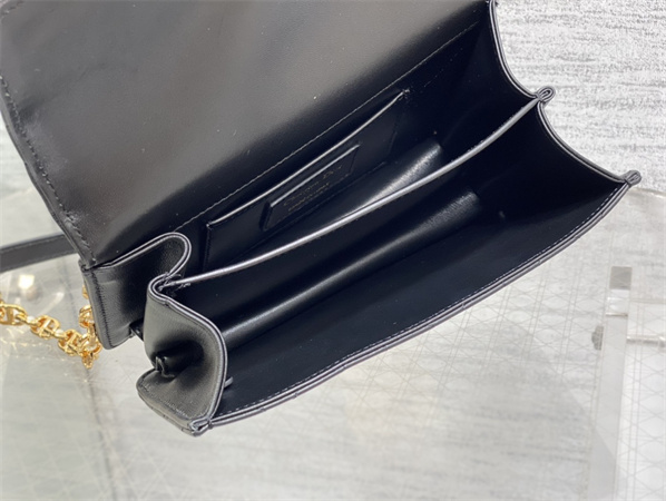 CD Mini Dior Ange Bag Black Macrocannage Calfskin