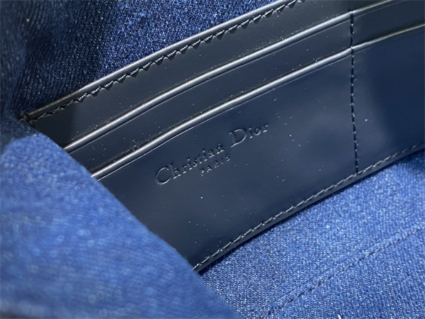 Diorstar Hobo Bag With Chain Blue Denim Dior Oblique Jacquard