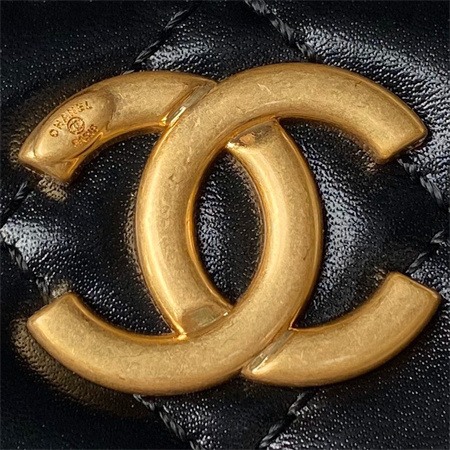 Chanel Vanity Case With Gold Ball Lambksin Gold Tone Metal Black AP3651