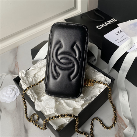 Chanel Vanity Case Lambskin Enamel & Gold-Tone Metal White AP3940