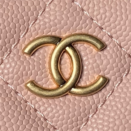 Chanel Vanity Case With Top Handle Grained Calfskin Gold Tone Metal Pink AP4064