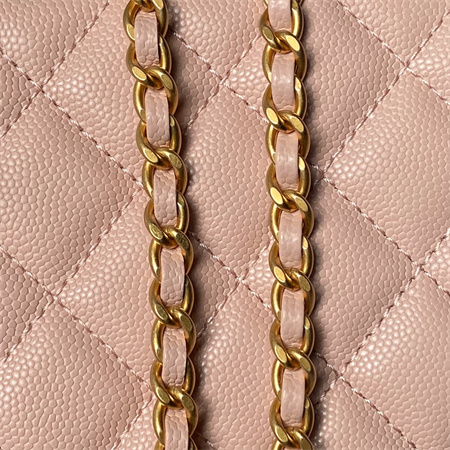 Chanel Vanity Case With Top Handle Grained Calfskin Gold Tone Metal Pink AP4064