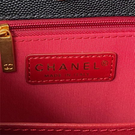 Chanel Hobo Bag Grained Calfskin Gold Tone Metal Black AS3690