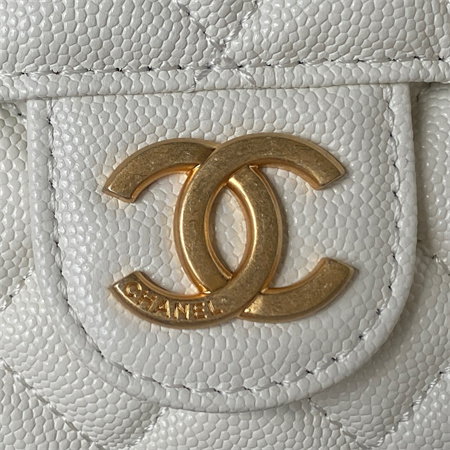 Chanel Small Hobo Bag Grained Calfskin Gold Tone Metal White AS3710