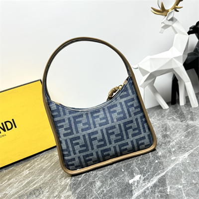 Fen.di Mini Fendessence Light Blue FF Denim Fabric Mini Bag