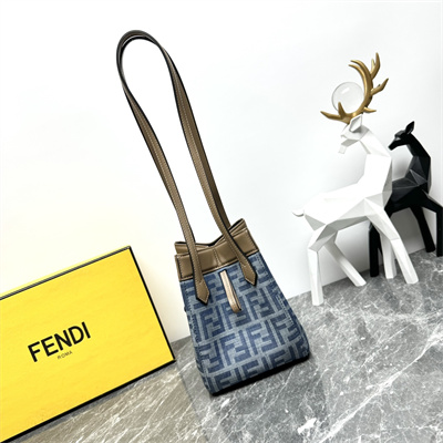 Fen.di ORIGAMI Mini Light blue FF denim fabric mini bag that can be transformed