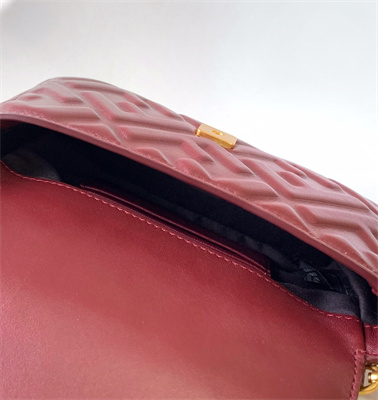 Fen.di BAGUETTE Mini Bag Burgundy Nappa Leather With FF Motif