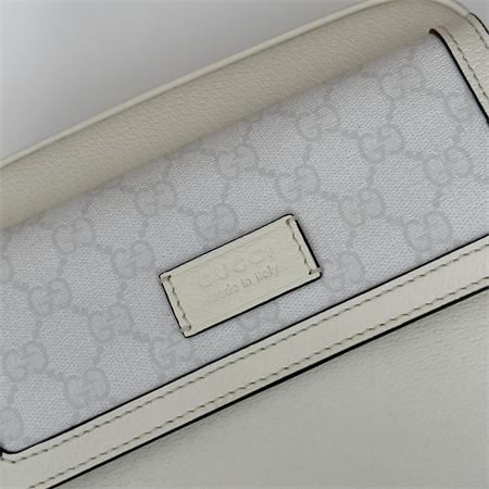 Gucci SMALL GG CROSSBODY BAG WITH TAG White leather and White GG Supreme canvas 795464