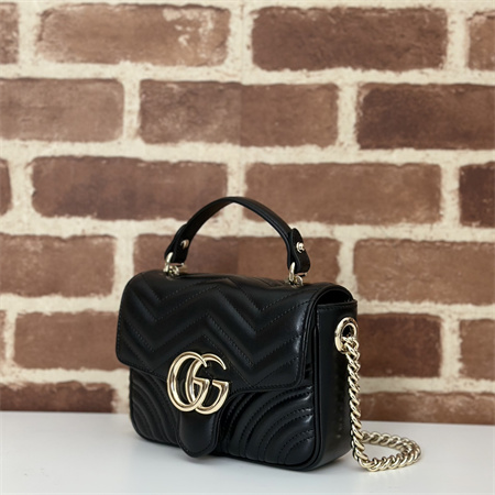 Gu.cci GG Marmont  MINI TOP HANDLE BAG Black 811238